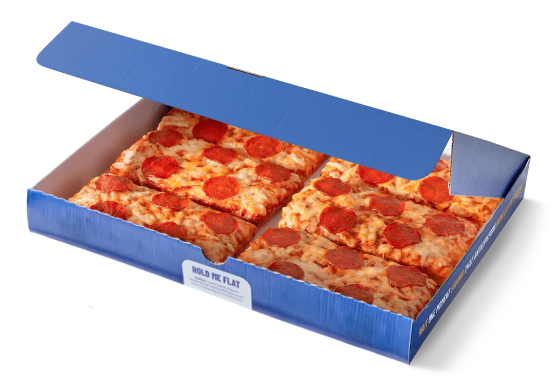 Greggs Menu And Updated Prices In UK 2025 119 A Greggs pizza box opened to reveal a 6-slice pepperoni pizza, with golden-brown crust, melted cheese, and evenly spaced pepperoni slices.